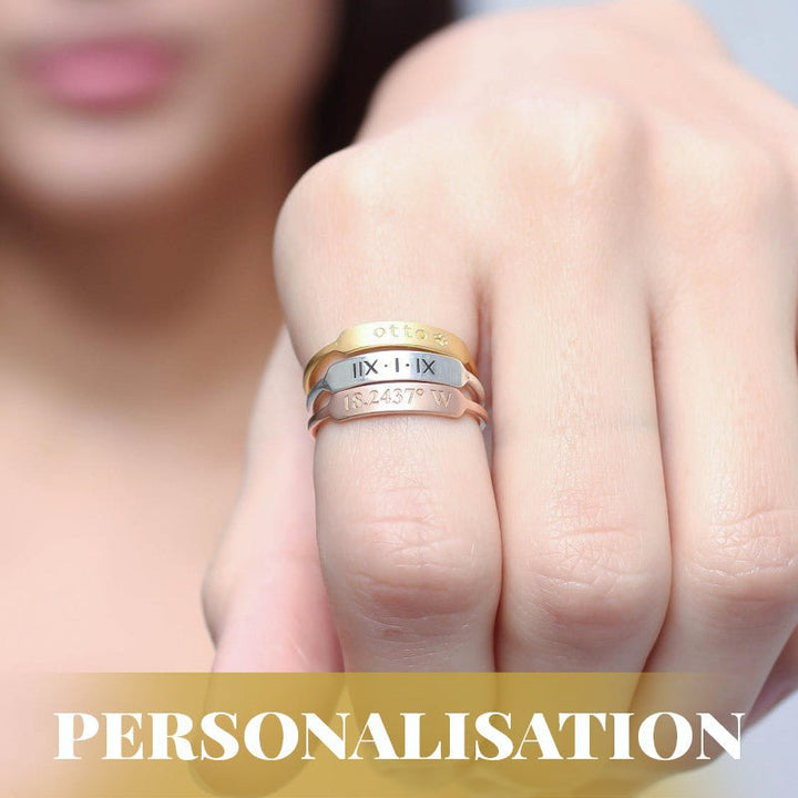 Personalized Birthstone Name Memorial Ring - Canvasgiftco