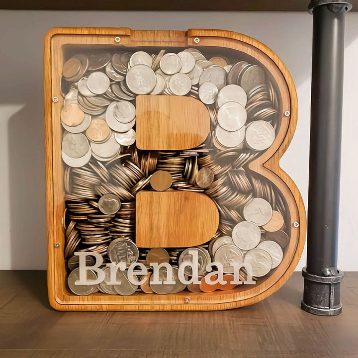 Personalized Boys/Girls Piggy Bank - Wood Gift For Kids - Canvasgiftco