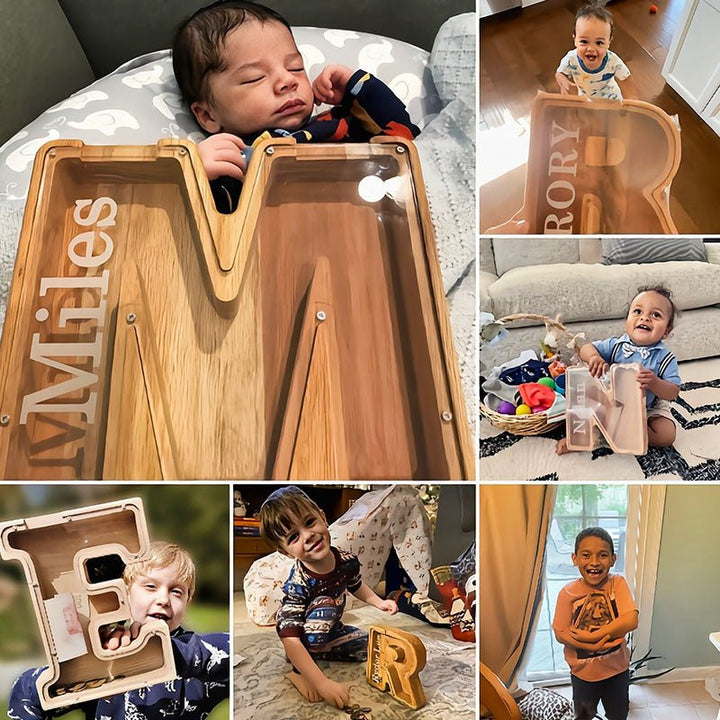 Personalized Boys/Girls Piggy Bank - Wood Gift For Kids - Canvasgiftco