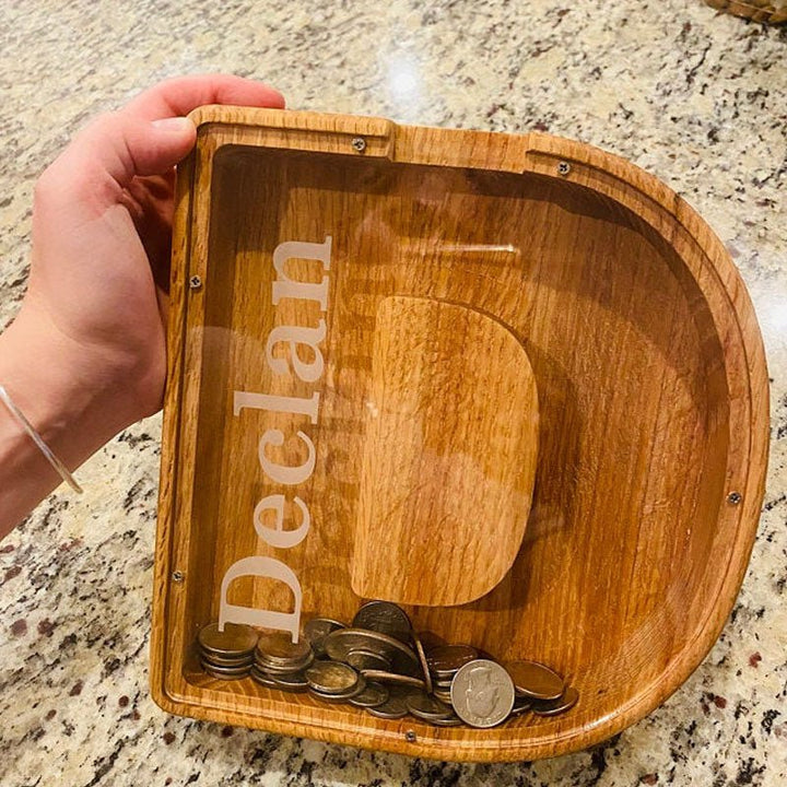 Personalized Boys/Girls Piggy Bank - Wood Gift For Kids - Canvasgiftco