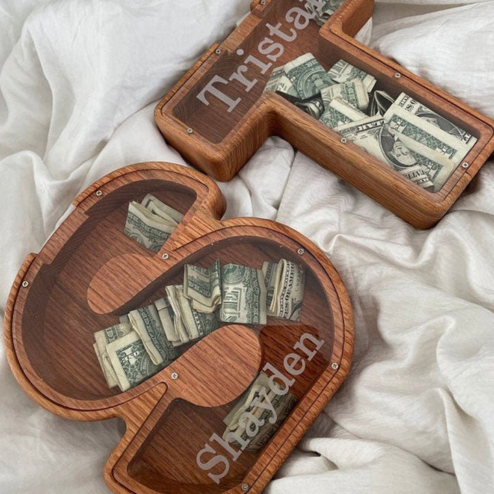 Personalized Boys/Girls Piggy Bank - Wood Gift For Kids - Canvasgiftco