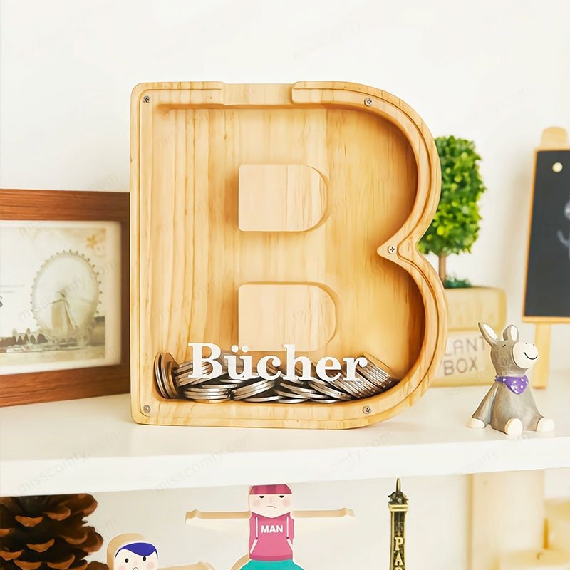 Personalized Boys/Girls Piggy Bank - Wood Gift For Kids - Canvasgiftco