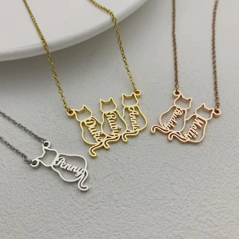 Personalized Cat Name Necklace - Surprise Gift for Cat Lovers - Canvasgiftco