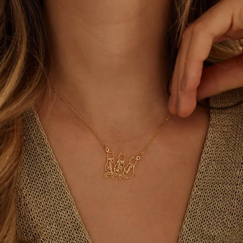 Personalized Cat Name Necklace - Surprise Gift for Cat Lovers - Canvasgiftco