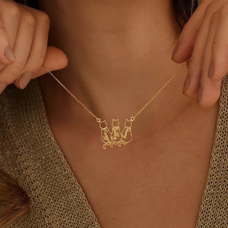 Personalized Cat Name Necklace - Surprise Gift for Cat Lovers - Canvasgiftco