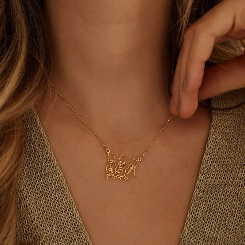 Personalized Cat Name Necklace - Surprise Gift for Cat Lovers - Canvasgiftco