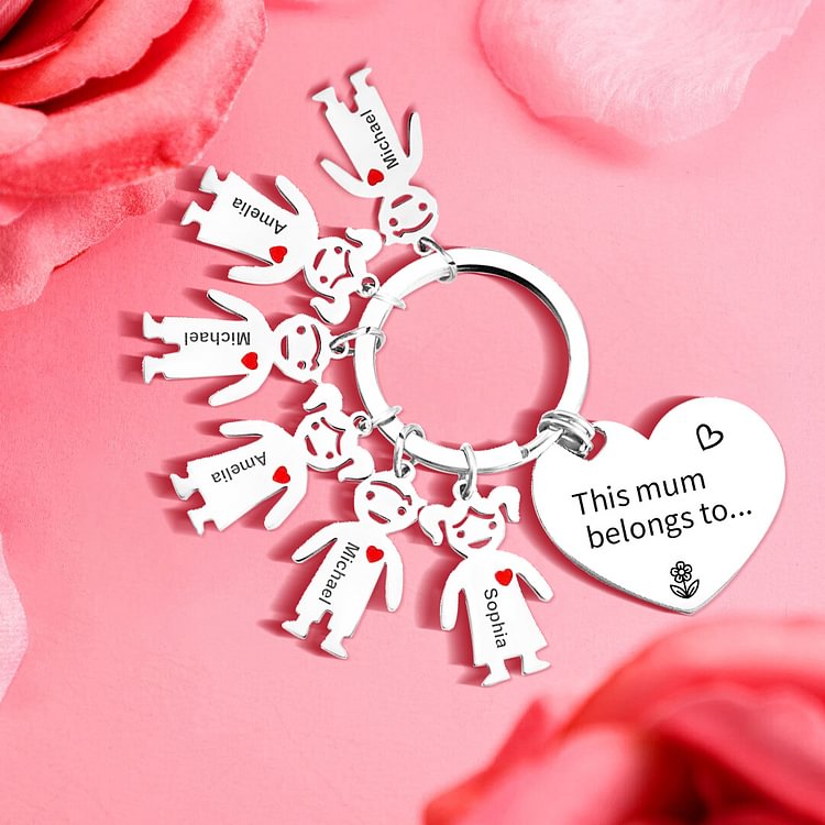 Personalized Children's Pendant Keychain - Gift For Mom - Canvasgiftco