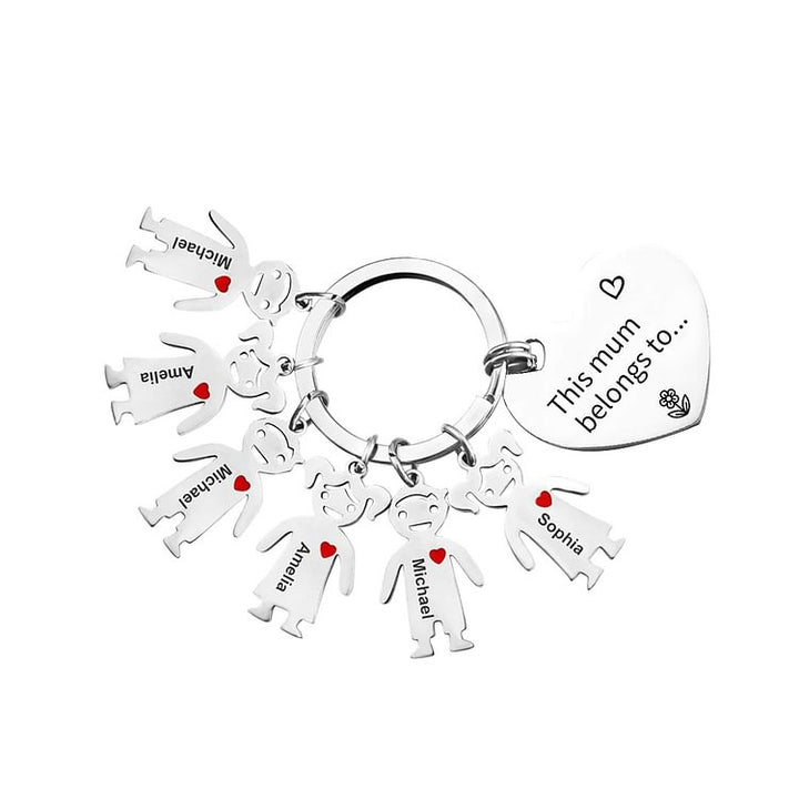 Personalized Children's Pendant Keychain - Gift For Mom - Canvasgiftco