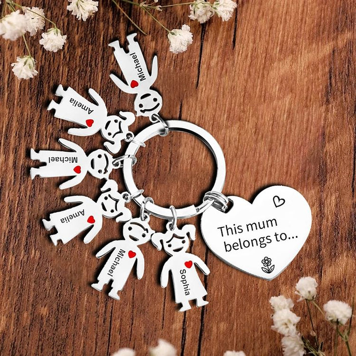 Personalized Children's Pendant Keychain - Gift For Mom - Canvasgiftco