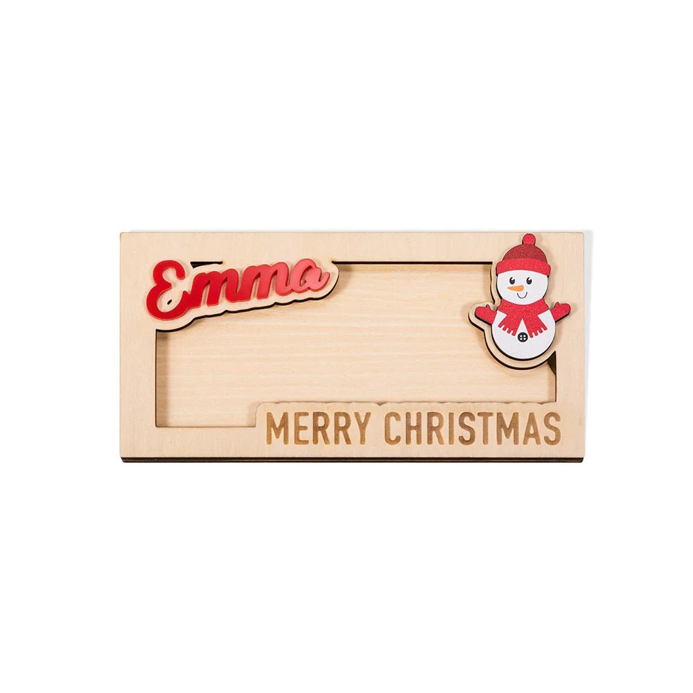 Personalized Christmas Wooden Envelope Money Holder - Canvasgiftco