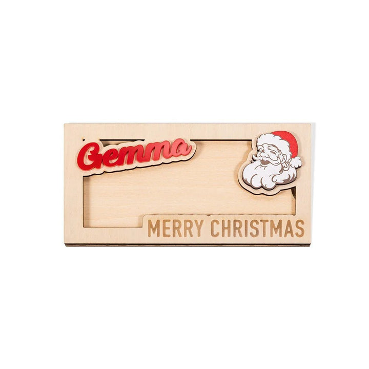 Personalized Christmas Wooden Envelope Money Holder - Canvasgiftco
