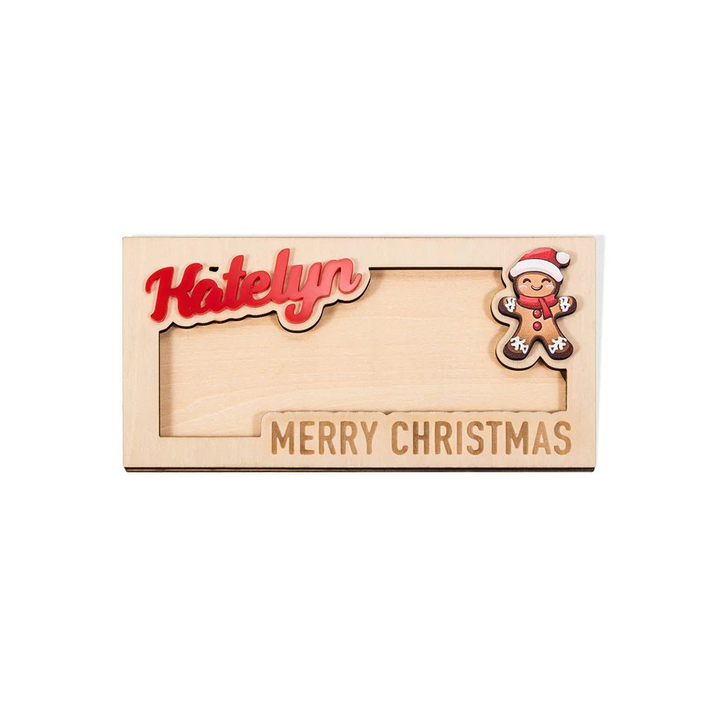 Personalized Christmas Wooden Envelope Money Holder - Canvasgiftco