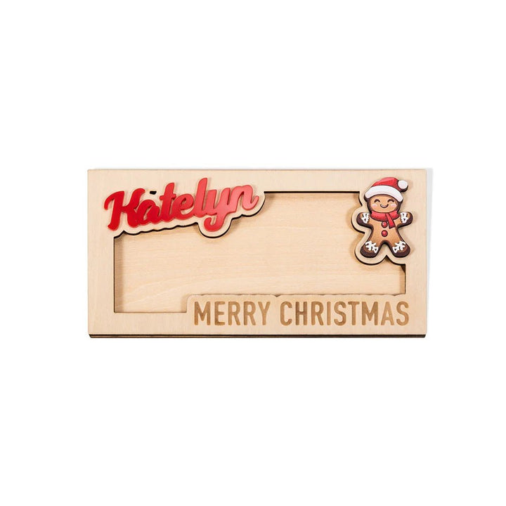 Personalized Christmas Wooden Envelope Money Holder - Canvasgiftco