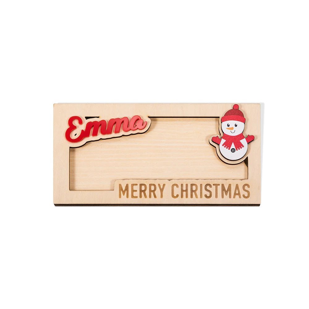 Personalized Christmas Wooden Envelope Money Holder - Canvasgiftco