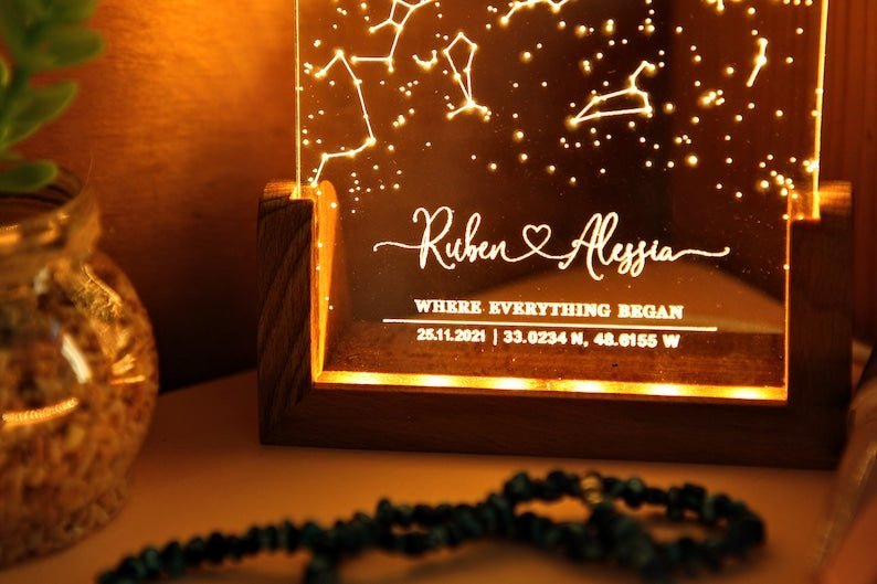 Personalized Constellation Chart Lamp - Gift for Boyfriend / Girlfriend - Canvasgiftco