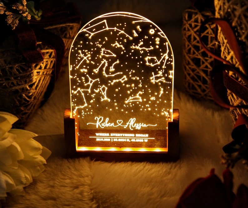 Personalized Constellation Chart Lamp - Gift for Boyfriend / Girlfriend - Canvasgiftco