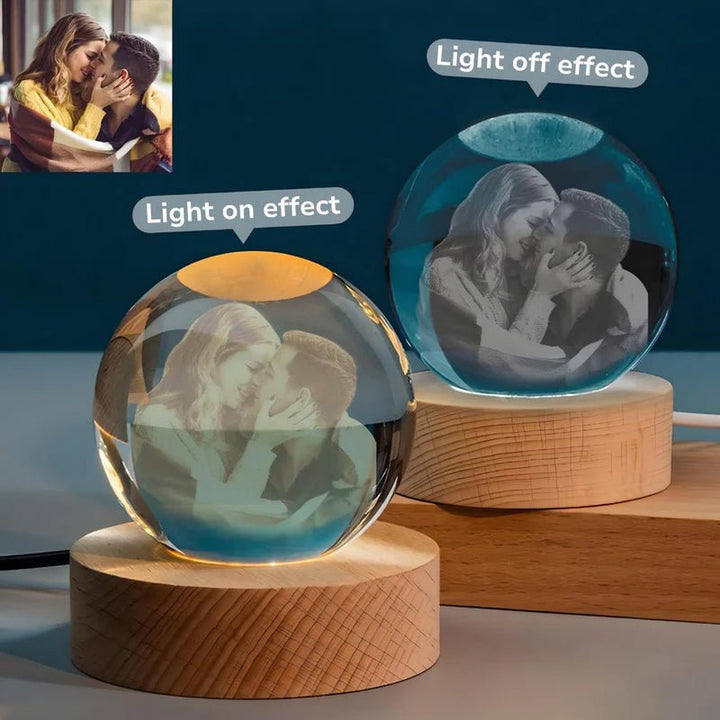 Personalized Crystal Ball Night Light - Canvasgiftco