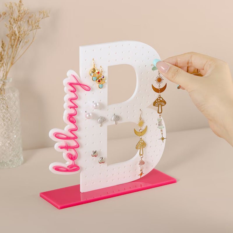 Personalized Earring Holder - Birthday Gift for Her - Canvasgiftco