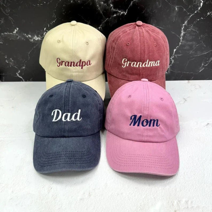 Personalized embroidered hats for moms - Canvasgiftco