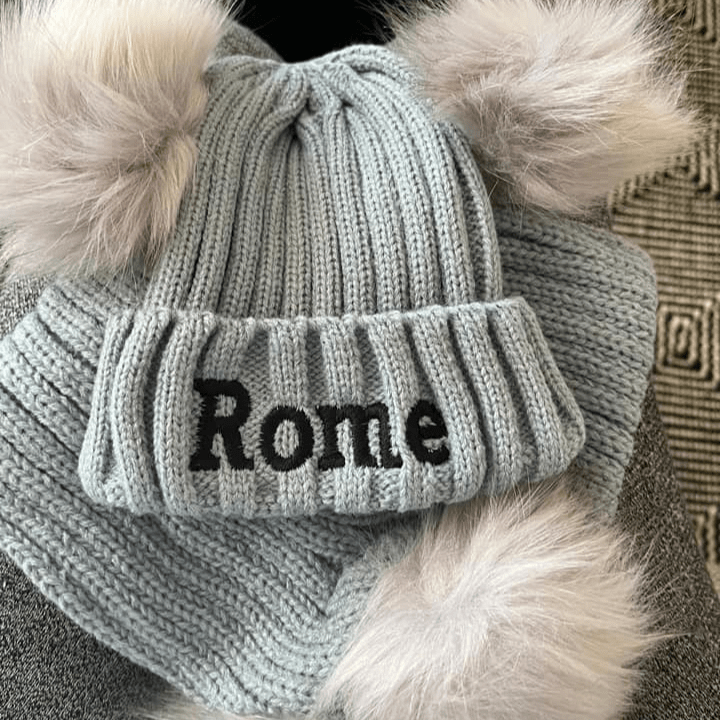 Personalized Embroidery Kid Pom Pom Hat - Canvasgiftco