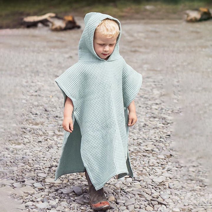 Personalized Embroidery Kids Waffle Bathrobe Cape - Suitable For Children Aged 2 - 7 - Canvasgiftco