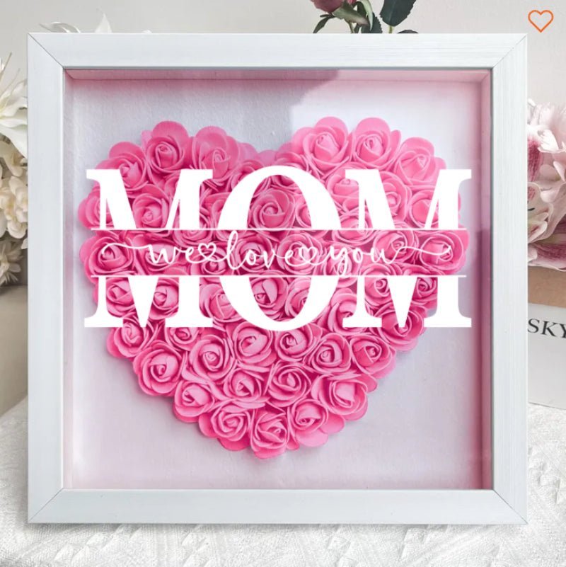 Personalized Flower Heart Shadowbox for Mom - Canvasgiftco