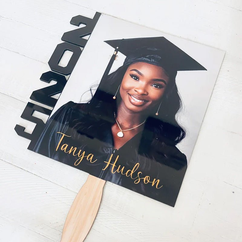 Personalized Graduation Season Laser Cut Wooden Fan - Graduation Sign Plaque - Canvasgiftco