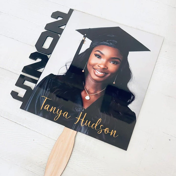 Personalized Graduation Season Laser Cut Wooden Fan - Graduation Sign Plaque - Canvasgiftco