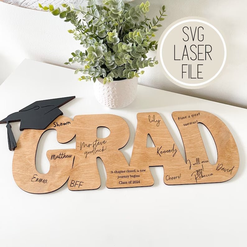 Personalized Graduation Season Name Signature – Custom Signature Stamp & Wall Art - Canvasgiftco