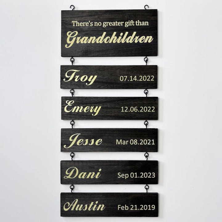 Personalized Grandkids Hanging Sign | 2024 Version Printed Design - Canvasgiftco