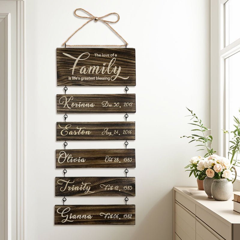 Personalized Grandkids Hanging Sign (Engraved) Family Keepsake - Canvasgiftco