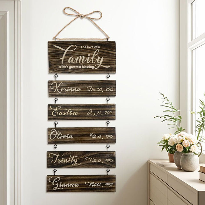 Personalized Grandkids Hanging Sign (Engraved) Family Keepsake - Canvasgiftco
