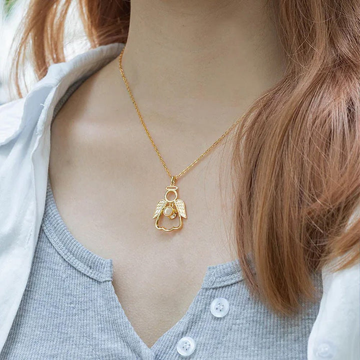 Personalized Guardian Angel Photo Projection Memorial Necklace - Canvasgiftco