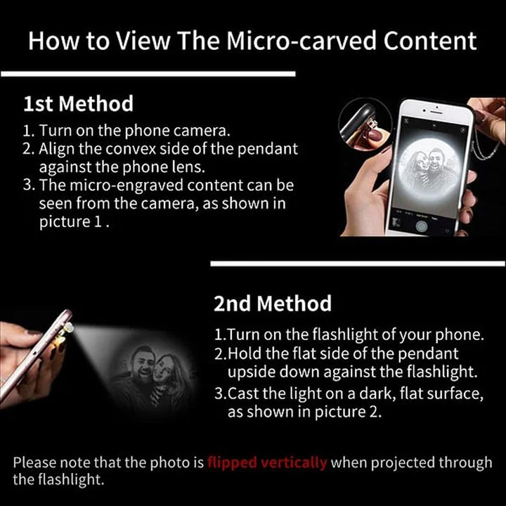 Personalized Guardian Angel Photo Projection Memorial Necklace - Canvasgiftco