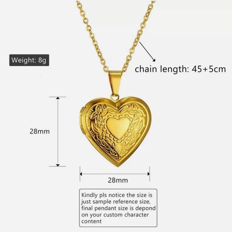 Personalized Heart Pattern Pendant Necklace - Canvasgiftco