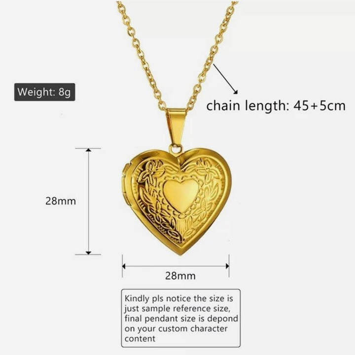 Personalized Heart Pattern Pendant Necklace - Canvasgiftco