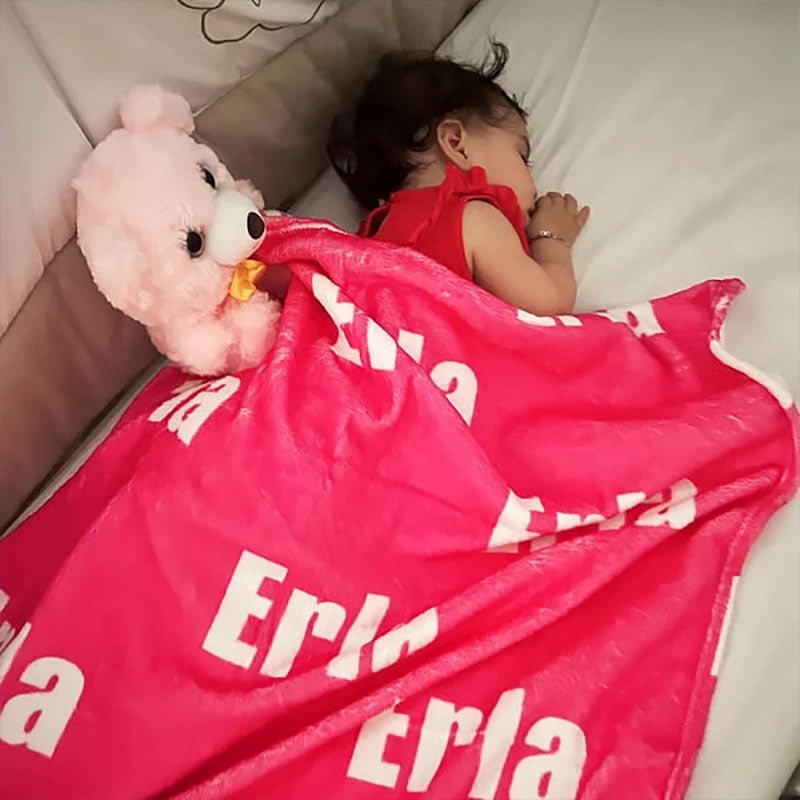 Personalized High - Quality Super Soft Name Family Blanket Birthday Christmas Gift for Kid Family - Canvasgiftco