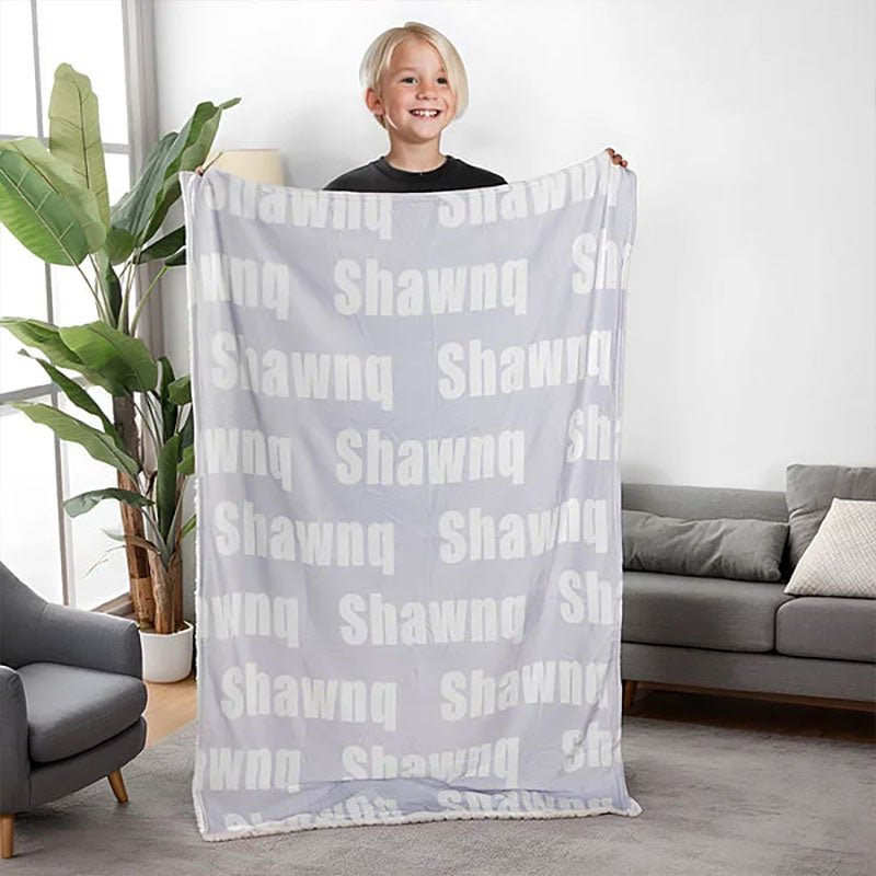 Personalized High - Quality Super Soft Name Family Blanket Birthday Christmas Gift for Kid Family - Canvasgiftco