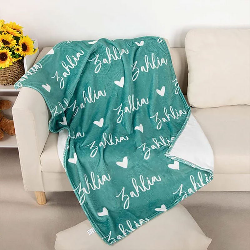 Personalized High - Quality Super Soft Name Family Blanket Birthday Christmas Gift for Kid Family - Canvasgiftco