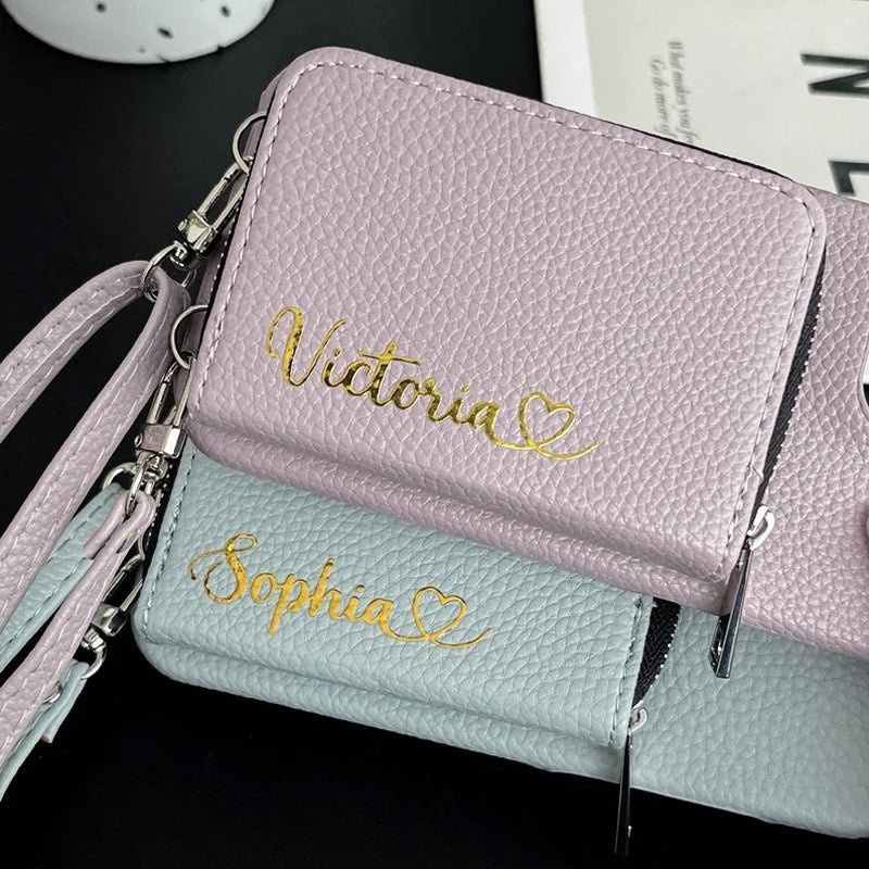 Personalized Leather Wallet Crossbody Phone Case For iPhone - Canvasgiftco