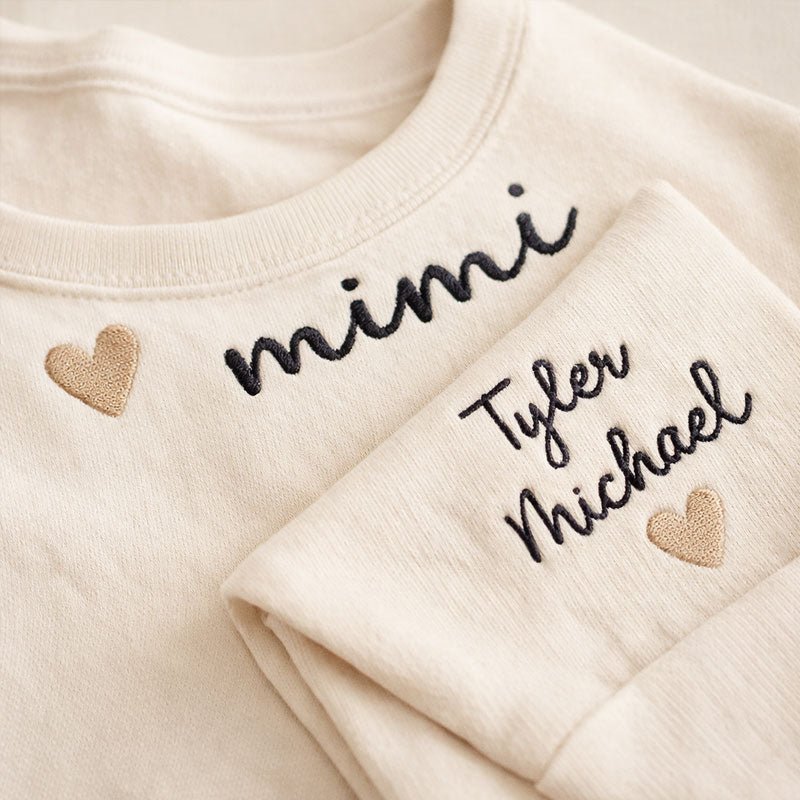 Personalized Mom Embroidered Sweatshirt Hoodie - Canvasgiftco