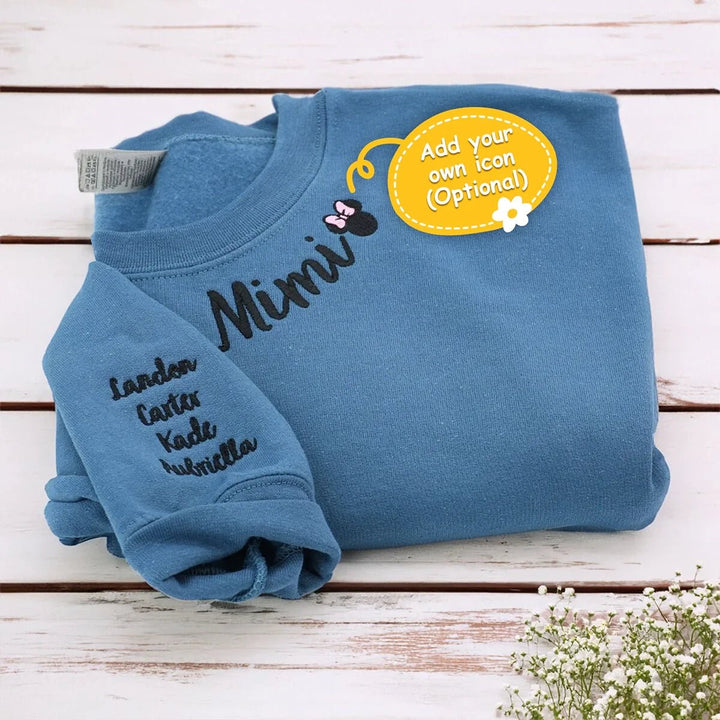 Personalized Mom Embroidered Sweatshirt Hoodie - Canvasgiftco