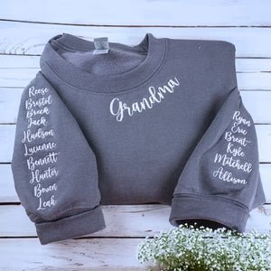 Personalized Mom Embroidered Sweatshirt Hoodie - Canvasgiftco