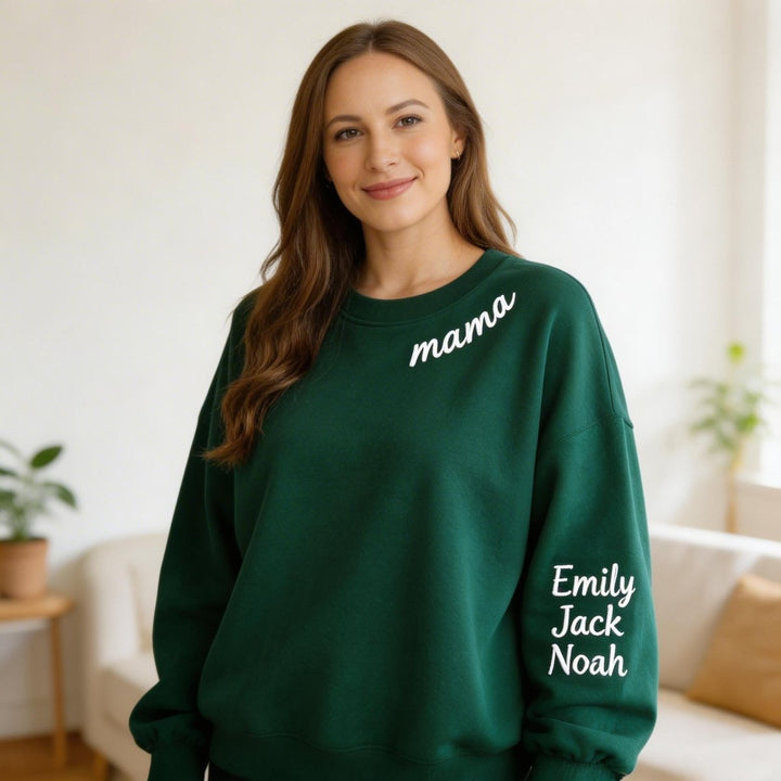 Personalized Mom Embroidered Sweatshirt Hoodie - Canvasgiftco