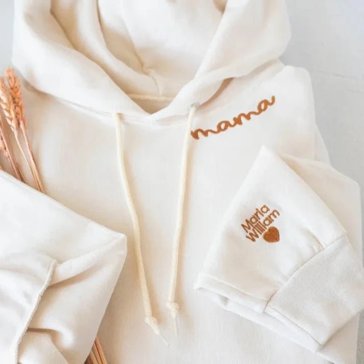Personalized Mom Embroidered Sweatshirt Hoodie - Canvasgiftco