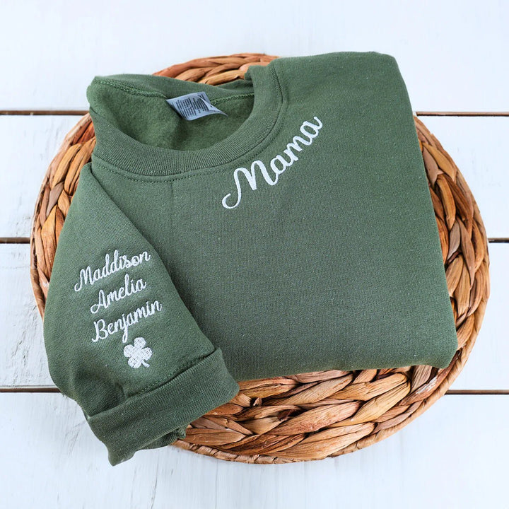 Personalized Mom Embroidered Sweatshirt Hoodie - Canvasgiftco