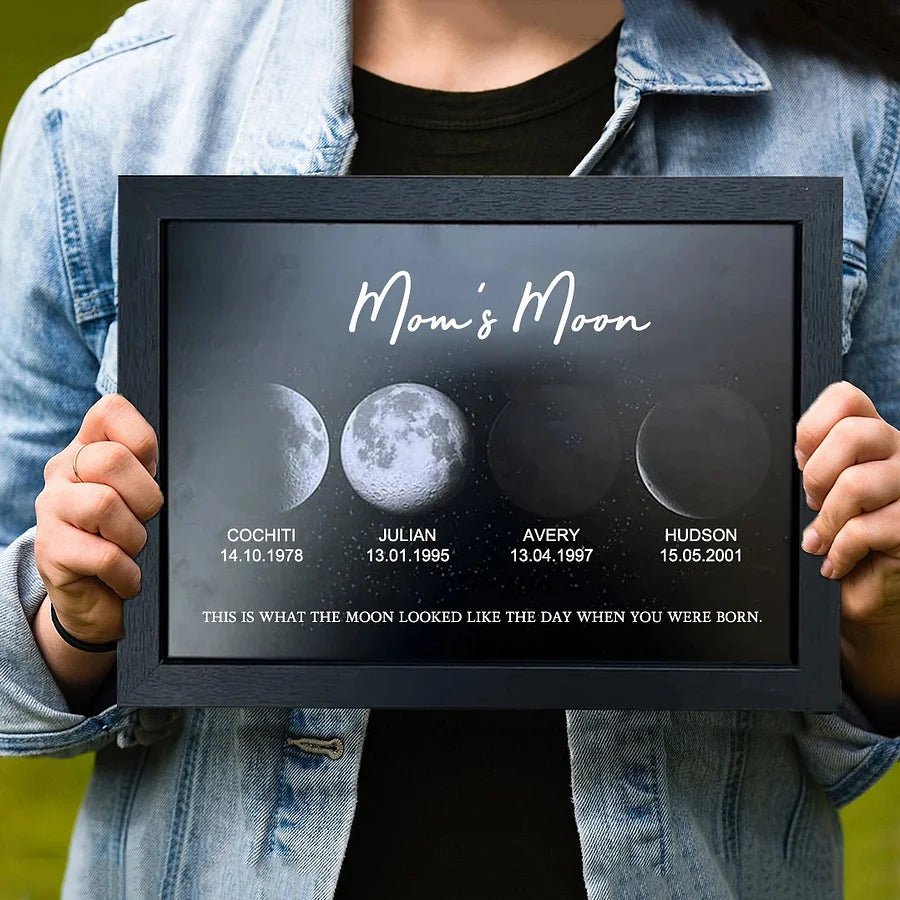 Personalized Moon Phase Print with your Birth Moon | Unique Mother's Day Gift 2025 - Canvasgiftco