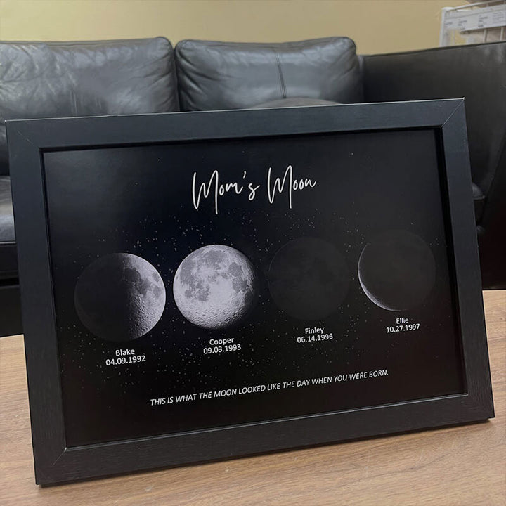 Personalized Moon Phase Print with your Birth Moon | Unique Mother's Day Gift 2025 - Canvasgiftco