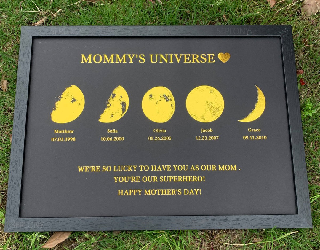 Personalized Moon Phase Print with your Birth Moon | Unique Mother's Day Gift 2025 - Canvasgiftco