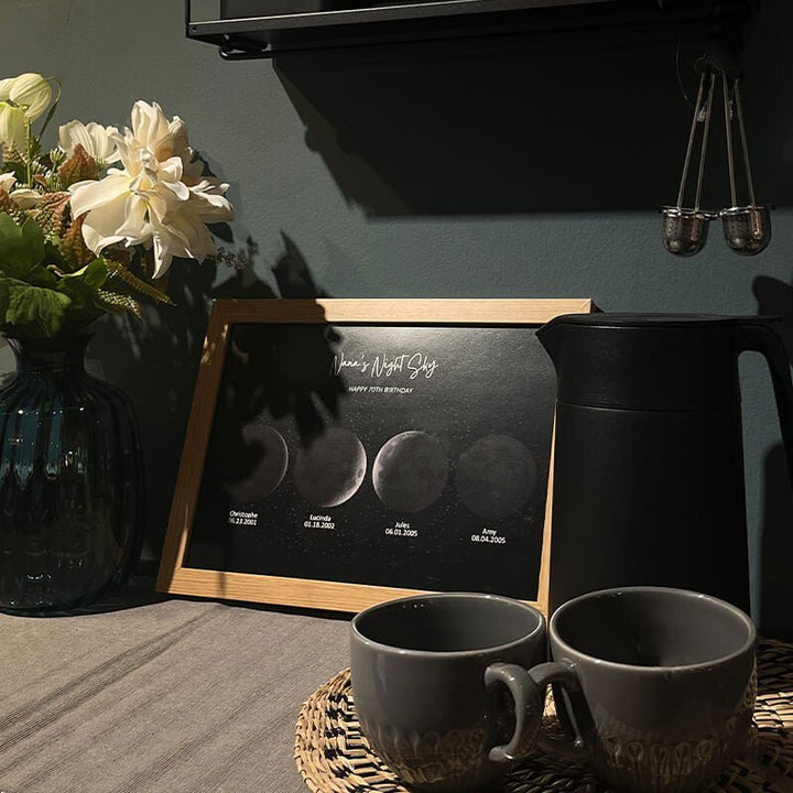 Personalized Moon Phase Print with your Birth Moon | Unique Mother's Day Gift 2025 - Canvasgiftco